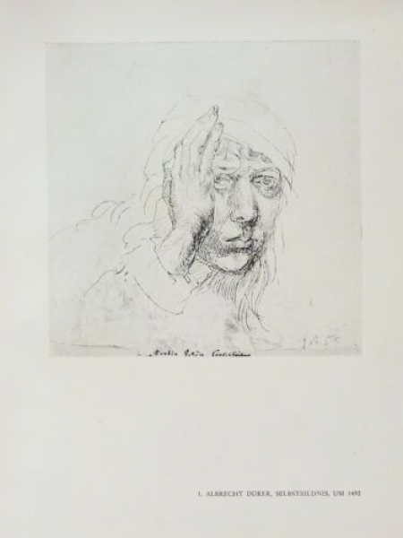 1947 - Albrecht Dürer - Selbstbildnis und Oswald Krell, alter Druck